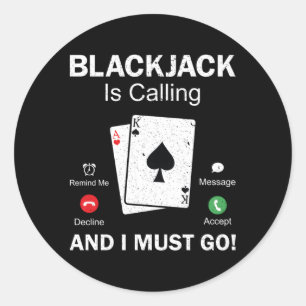 Blackjack Gambling 21 Blackjack Classic Round Sticker