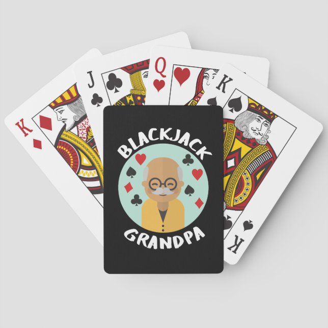 Blackjack grandpa | Funny blackjack  Playing Cards (Back)