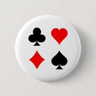 Blackjack / Poker Card Suits: Vector Art: 6 Cm Round Badge