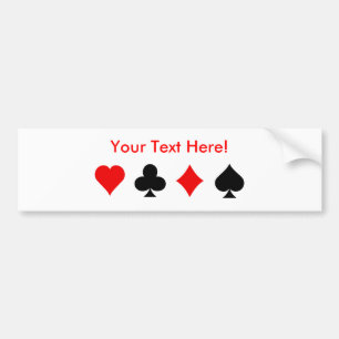Blackjack / Poker Card Suits: Vector Art: Bumper Sticker