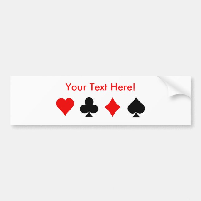 Blackjack / Poker Card Suits: Vector Art: Bumper Sticker (Front)