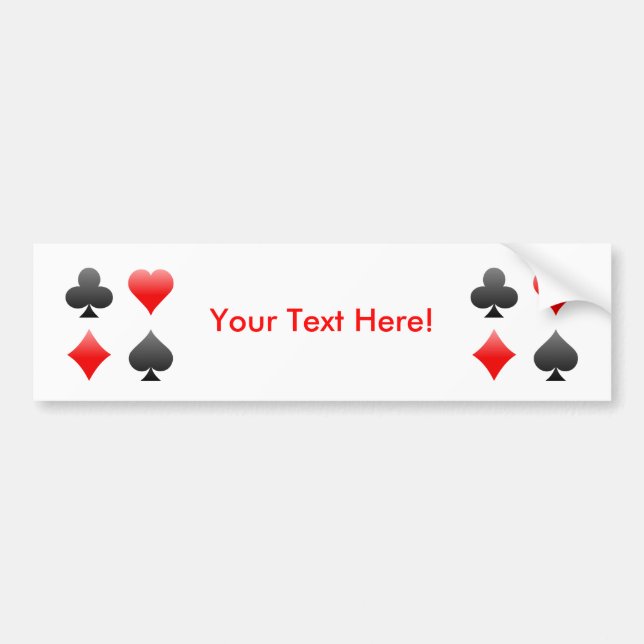 Blackjack / Poker Card Suits: Vector Art: Bumper Sticker (Front)