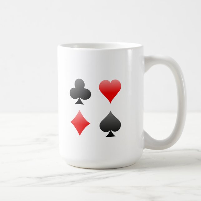 Blackjack / Poker Card Suits: Vector Art: Coffee Mug (Right)