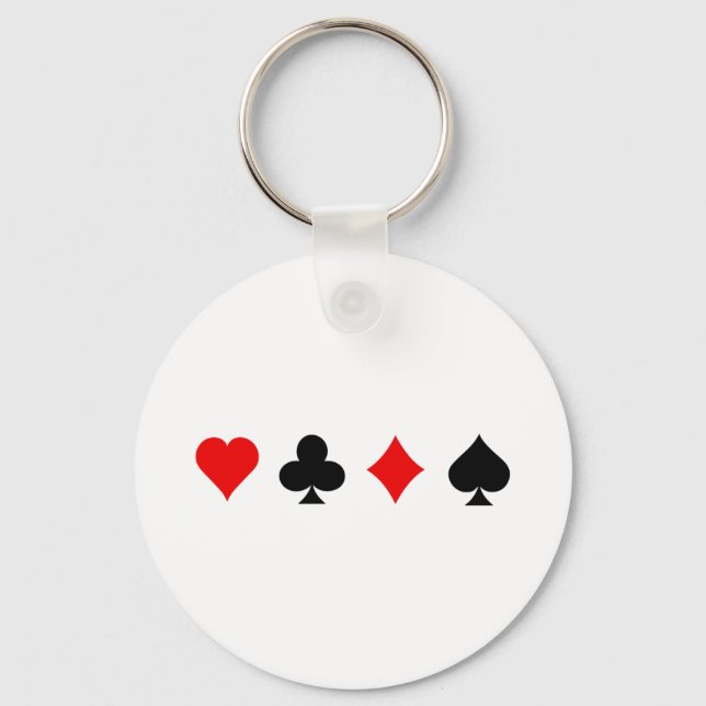 Blackjack / Poker Card Suits: Vector Art: Key Ring (Front)