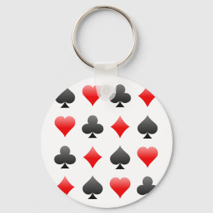 Blackjack / Poker Card Suits: Vector Art: Key Ring