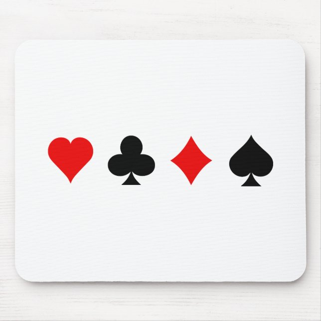 Blackjack / Poker Card Suits: Vector Art: Mouse Pad (Front)