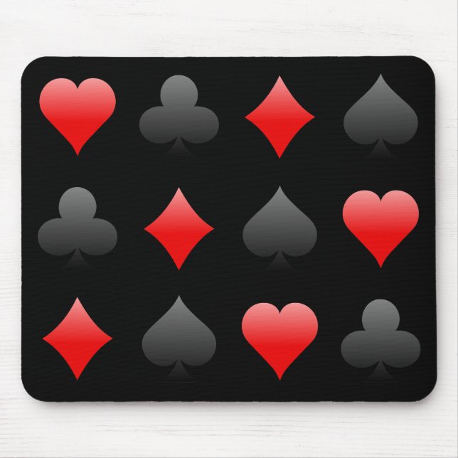 Blackjack / Poker Card Suits: Vector Art: Mousepad (Front)