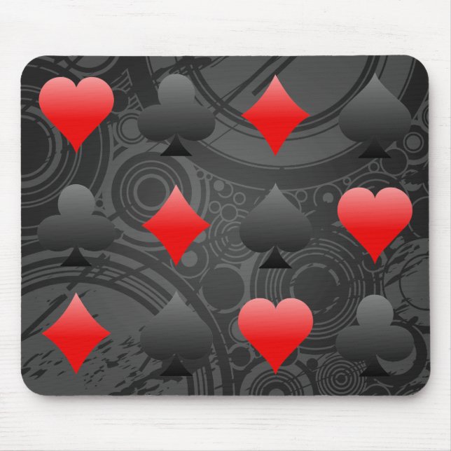 Blackjack / Poker Card Suits: Vector Art: Mousepad (Front)