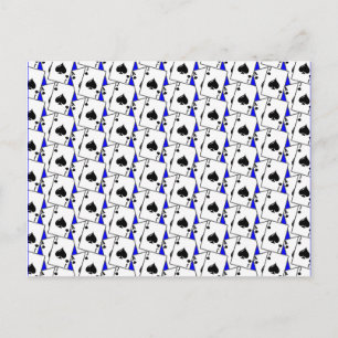 Blackjack Spades Blue Large Postcard