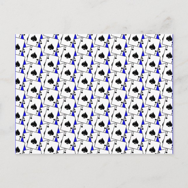 Blackjack Spades Blue Large Postcard (Front)