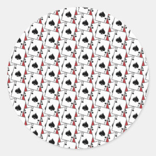 Blackjack Spades Red Large Classic Round Sticker