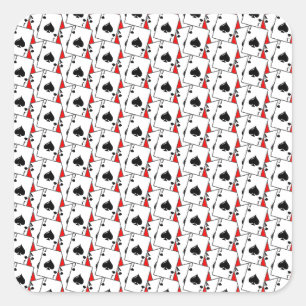 Blackjack Spades Red Square Sticker