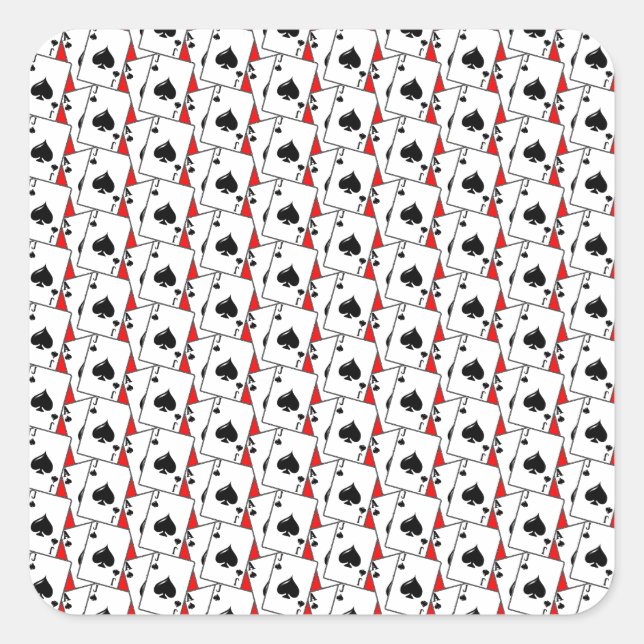 Blackjack Spades Red Square Sticker (Front)