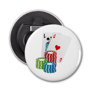Blackjack with Poker Chips Bottle Opener