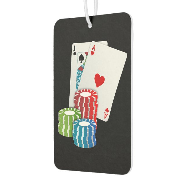 Blackjack with Poker Chips Car Air Freshener (Left)