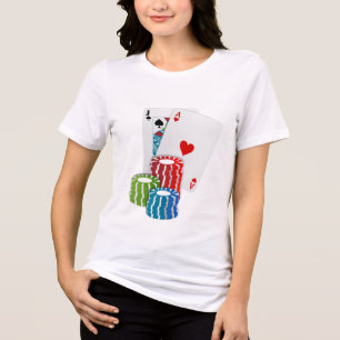 Blackjack with Poker Chips Tri-Blend Shirt