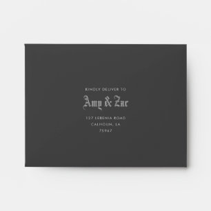 Blackletter Wedding RSVP Envelope