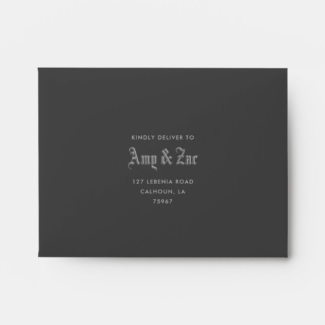 Blackletter Wedding RSVP Envelope (Front)
