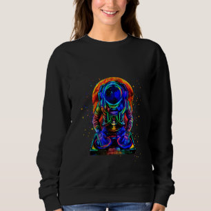 Blacklight Dj Astronaut Playing Music Outer Space Sweatshirt