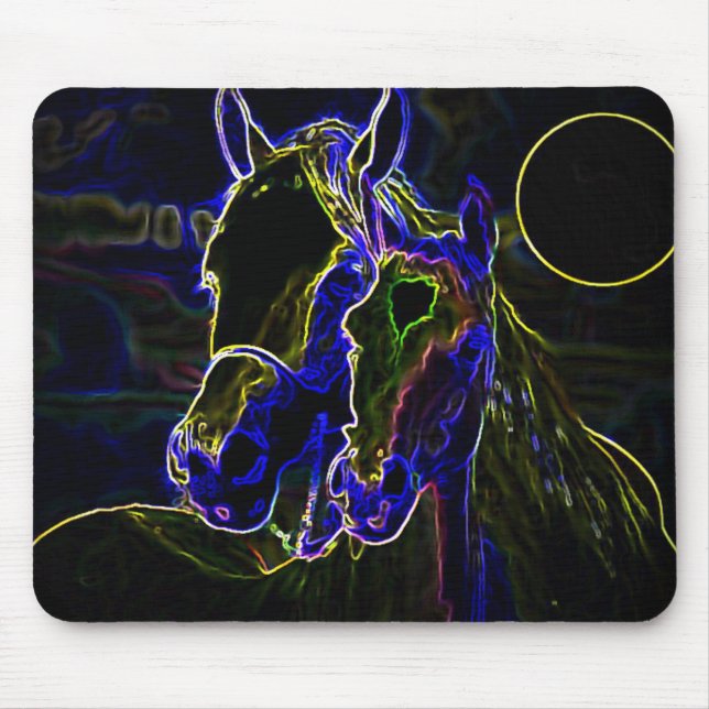 Blacklight Horses Mouse Pad (Front)