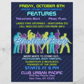 Blacklight Party Flyer Invitation Announcements