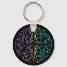Blacklight Rainbow Celtic Knot Keychain