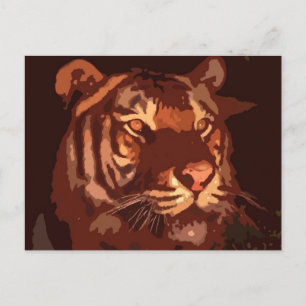 Blacklight Tiger Face Postcard