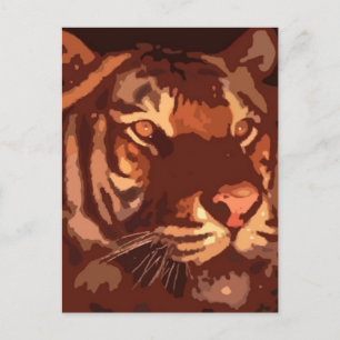 Blacklight Tiger Face Postcard