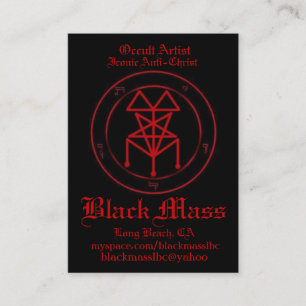 blackmasspent1, Occult Artist, Iconic Anti-Chri... Business Card