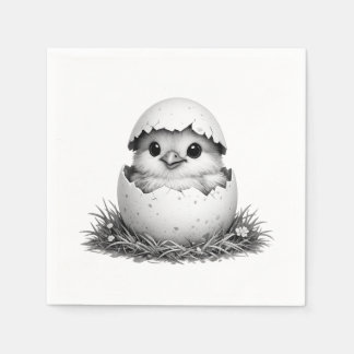 Blacknand white Easter Napkin
