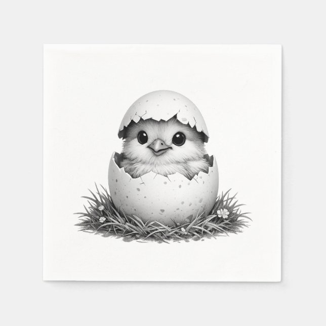 Blacknand white Easter Napkin (Front)