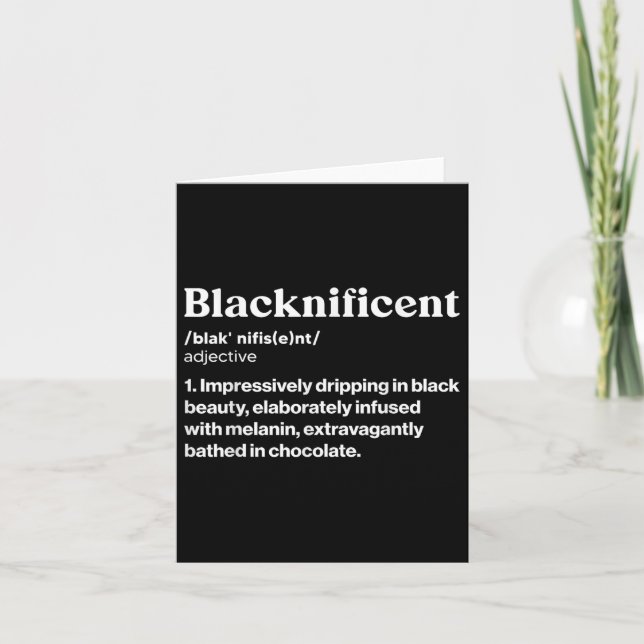 Blacknificent Definition African Black Pride Melan Card (Front)