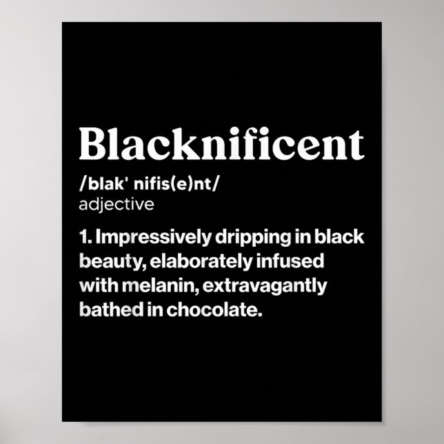 Blacknificent Definition African Black Pride Melan Poster (Front)