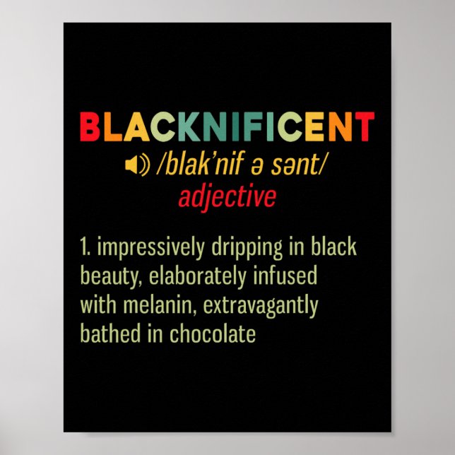 Blacknificent Definition Black Pride Dream Like Le Poster (Front)