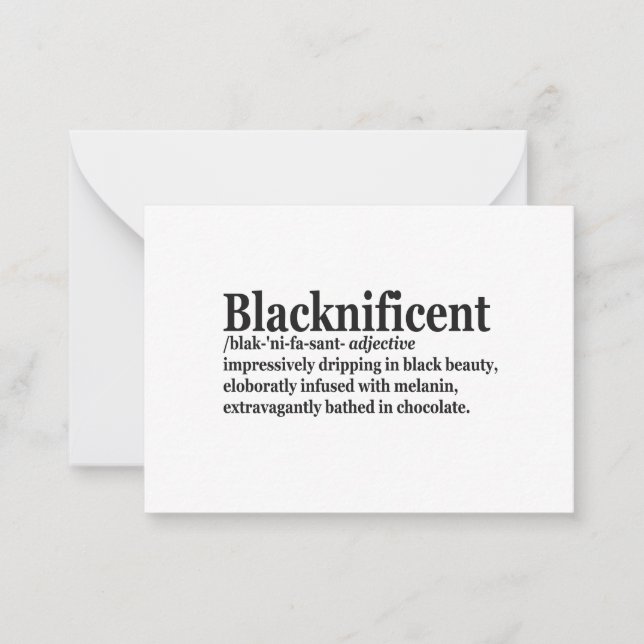 Blacknificent Definition Pro Black History Month P Card (Front)