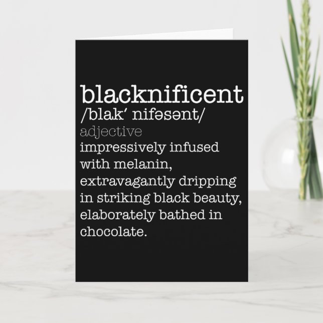 Blacknificent Dictionary Black History Month Meme  Card (Front)
