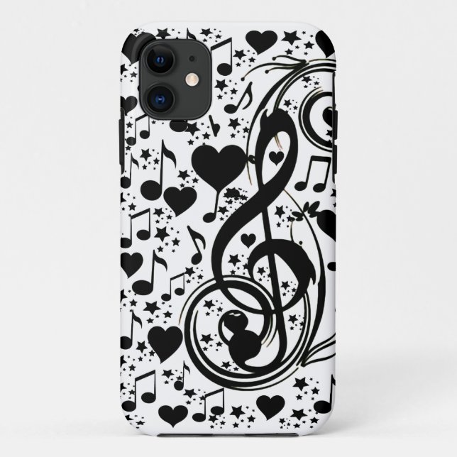Blacknotes & Hearts_ Case-Mate iPhone Case (Back)