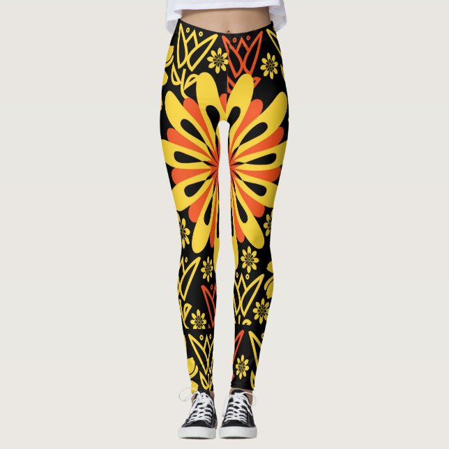 BlackNYellow Florah Leggings (Front)