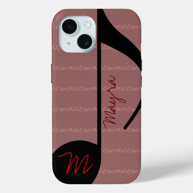 blackonpink music-note personalised Case-Mate iPhone case (Back)