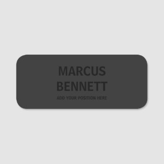 Blackout Minimal Modern Stylish Identity Design Name Tag