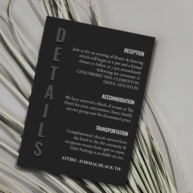 Blackout Minimalist Wedding Enclosure Card (Creator Uploaded)