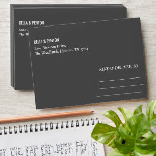 Blackout Mininimalist Wedding Envelope