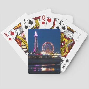 Blackpool Beach Lights at Night Playing Cards