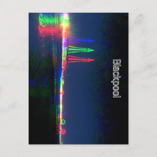 Blackpool Beach Lights at Night, Postcard