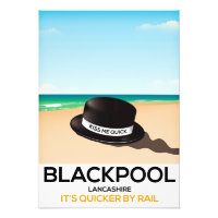 Blackpool "kiss me quick" hat travel train poster