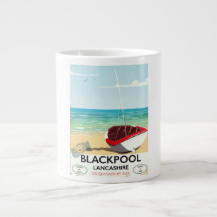 Blackpool,lancashire, rail poster large coffee mug