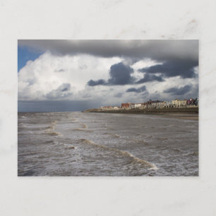 Blackpool Sands and Stormy Sea Postcard