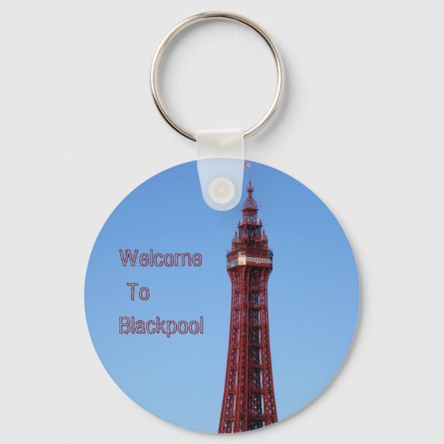 Blackpool Tower Blue Sky Day  Key Ring (Front)