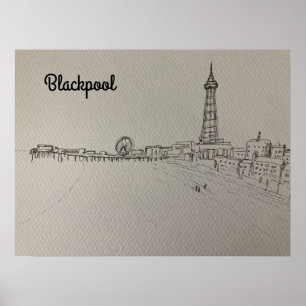 Blackpool Tower Original Art Poster
