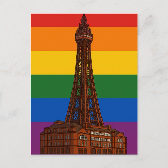Blackpool Tower Pride Flag Postcard (Front)